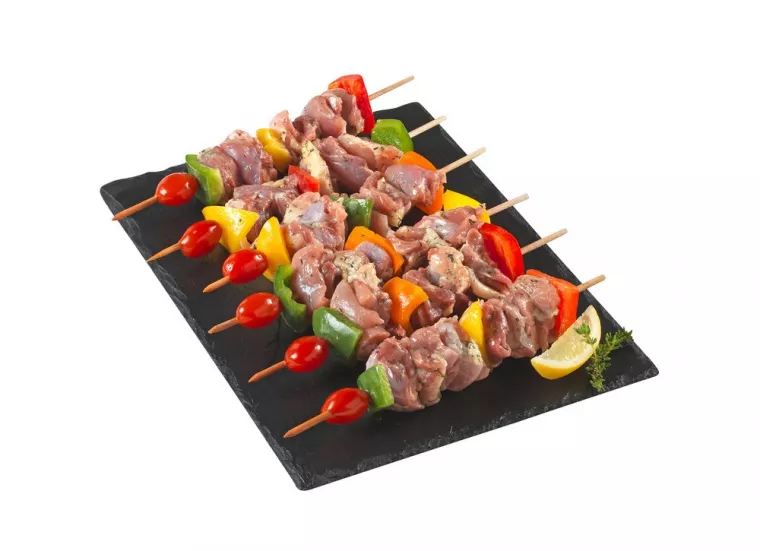 Brochette de volaille thym/citron (26,91€/kg), Vienne, La Ferme Guinet