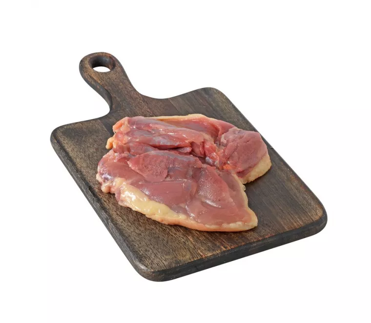 Haut de cuisse désossée de poulet fermier plein air 195g  (23,65€/Kg), Vienne, La Ferme Guinet